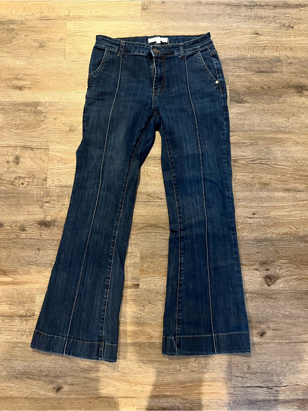 Women’s Dark Blue Flared Jeans with Center Seam